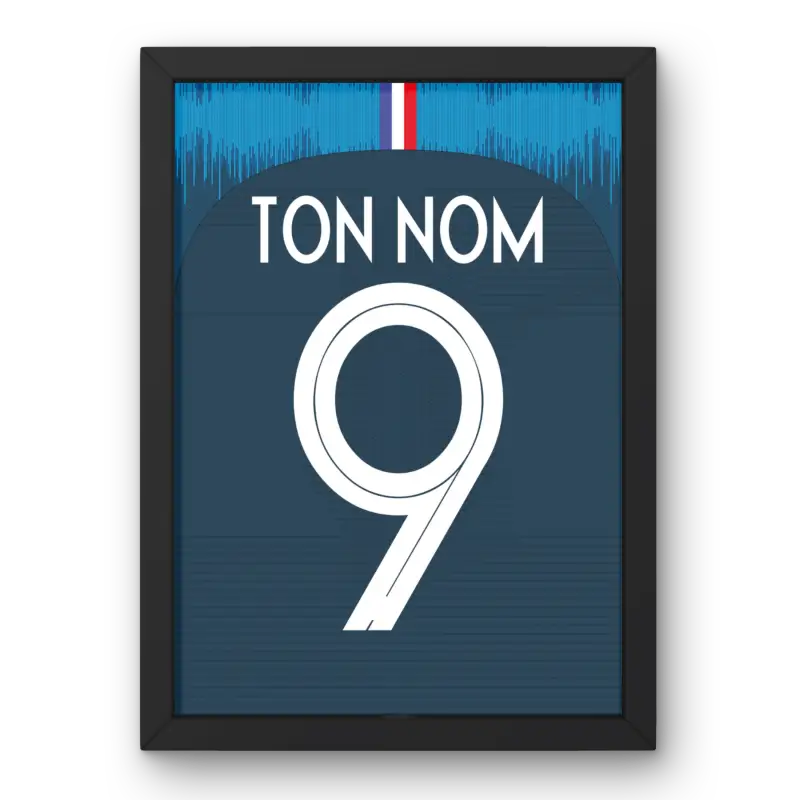 Cadre France Domicile Coupe du Monde 2018 – Affiche encadrée personnalisée - Cadre Perso