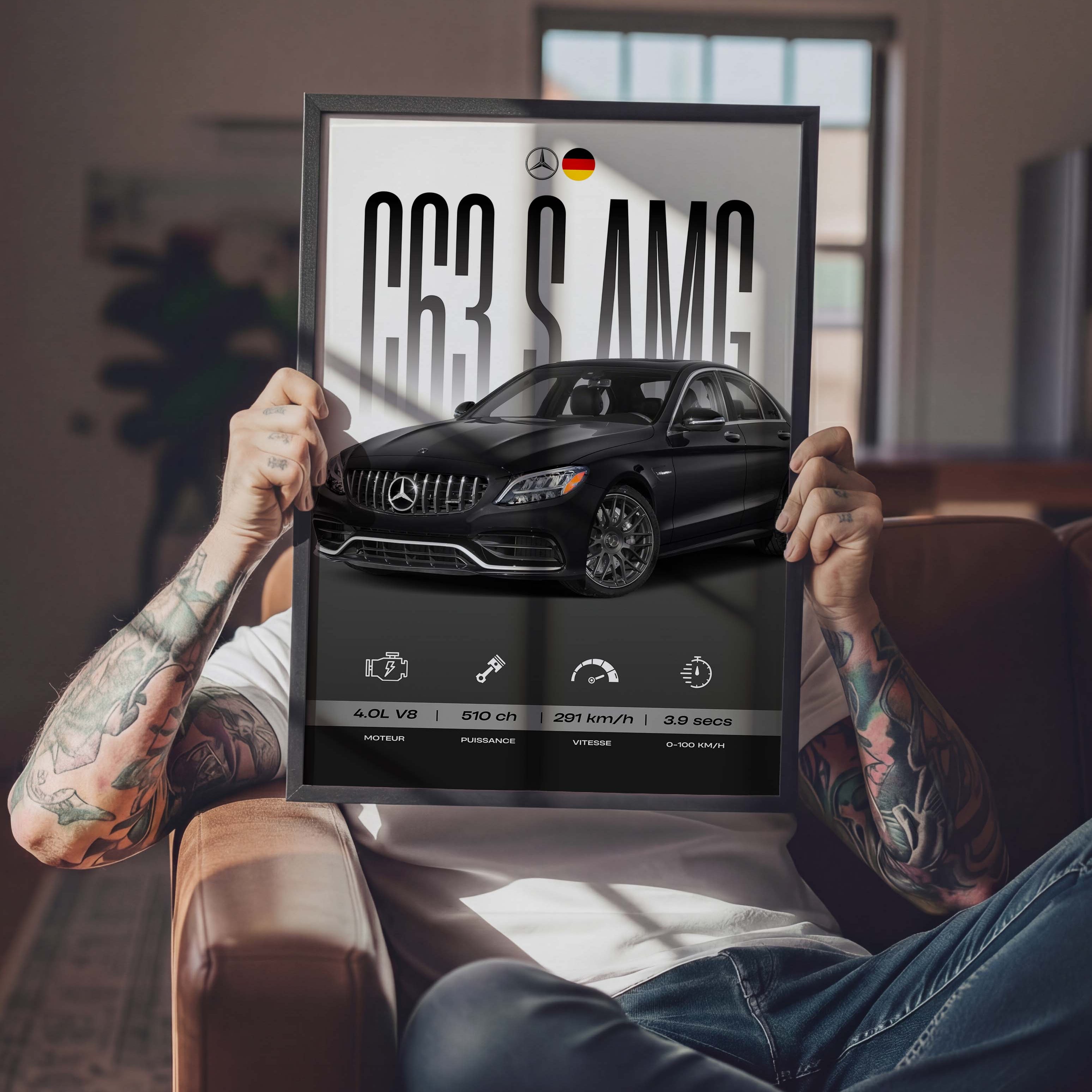 Affiche Mercedes C63 S AMG