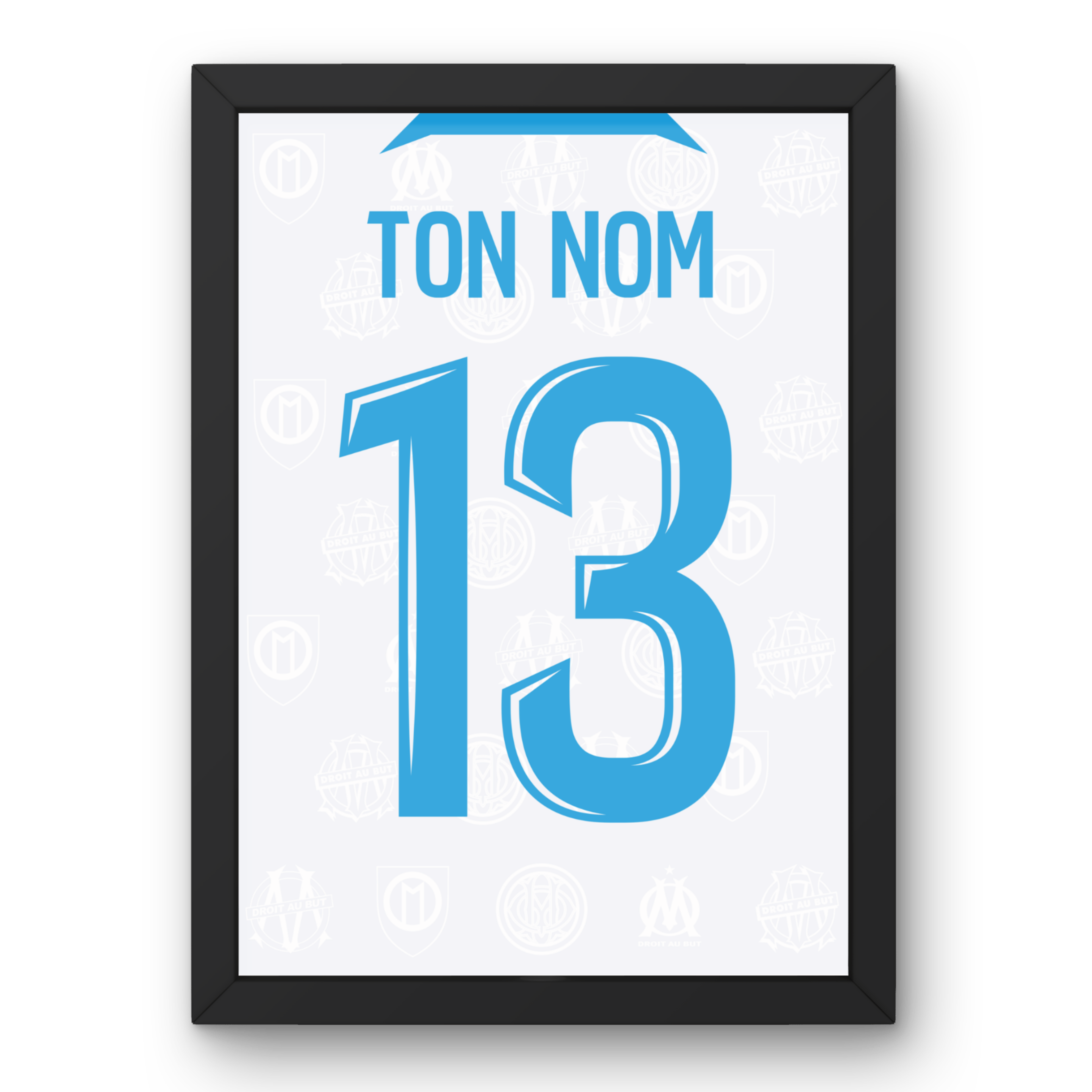 Cadre OM Domicile 25-26 – Affiche encadrée personnalisée - Cadre Perso