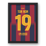 Cadre FC Barcelone Domicile 25-26 – Affiche encadrée personnalisée - Cadre Perso