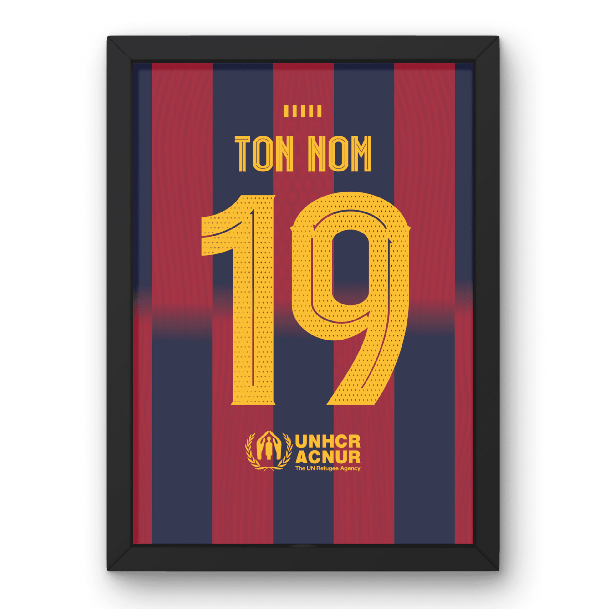 Cadre FC Barcelone Domicile 25-26 – Affiche encadrée personnalisée - Cadre Perso
