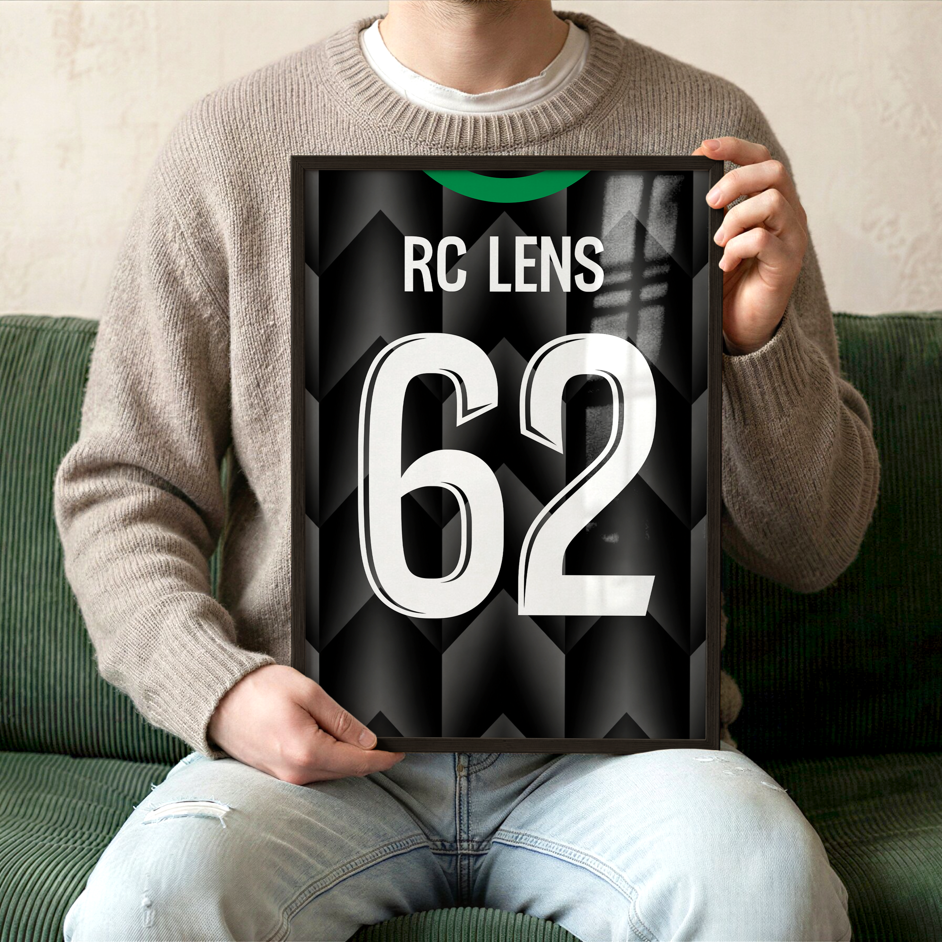 Affiche RC Lens Extérieur 26-27 – Affiche encadrée personnalisée - Cadre Perso
