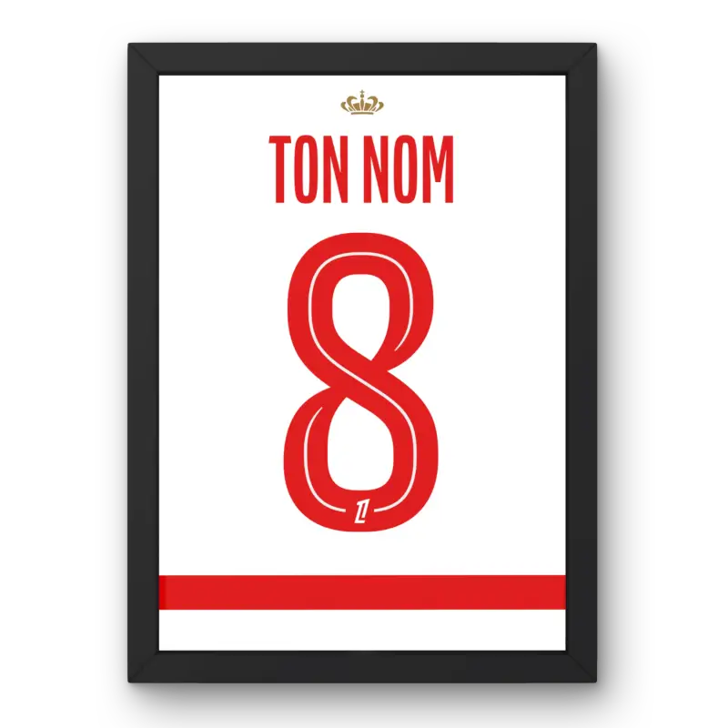 Cadre AS Monaco Domicile 25-26 – Affiche encadrée personnalisée - Cadre Perso