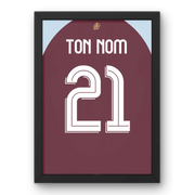 Affiche Aston Villa Domicile 2024-25 – Affiche encadrée personnalisée - Cadre Perso