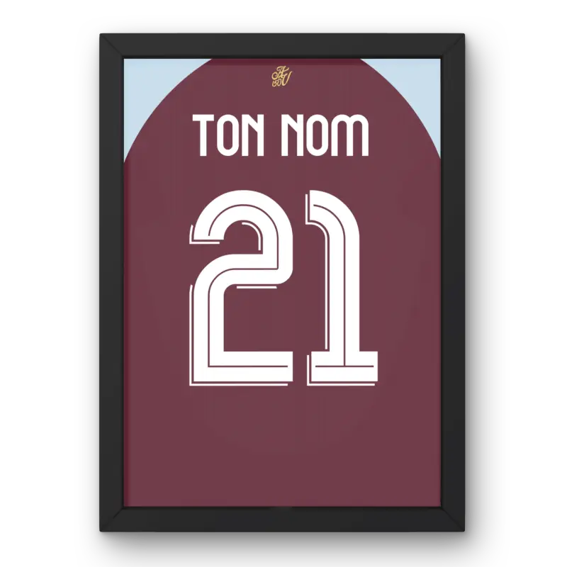 Affiche Aston Villa Domicile 2024-25 – Affiche encadrée personnalisée - Cadre Perso