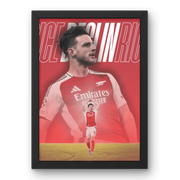 Affiche Declan Rice – Doublé sur COUP-FRANC – Affiche encadrée personnalisée - Cadre Perso