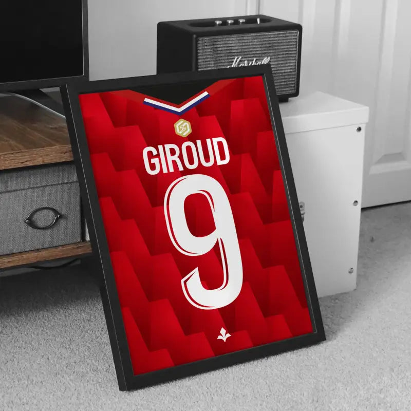 Affiche LOSC 25-26 Giroud 9 badge buteur meuble TV
