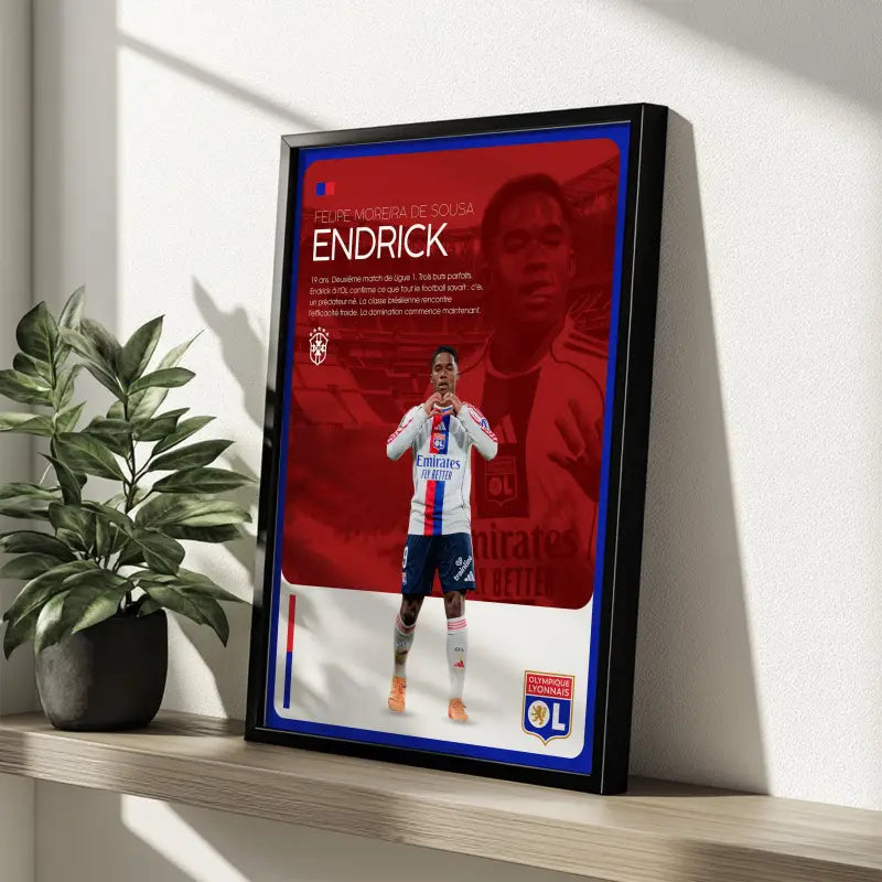 Affiche Endrick - OL – Affiche encadrée personnalisée - Cadre Perso