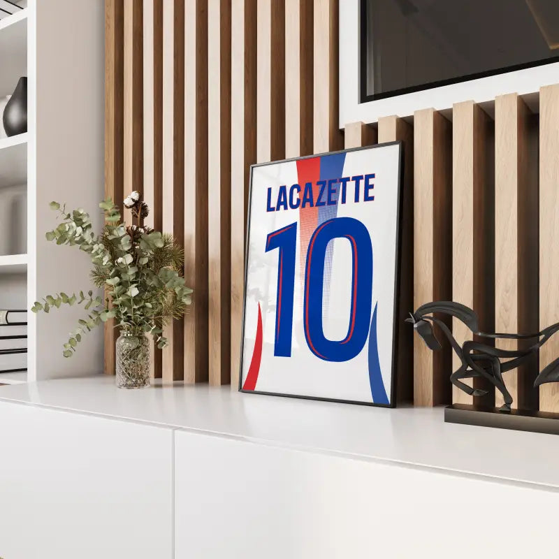 Affiche OL Lacazette 10 panneau bois