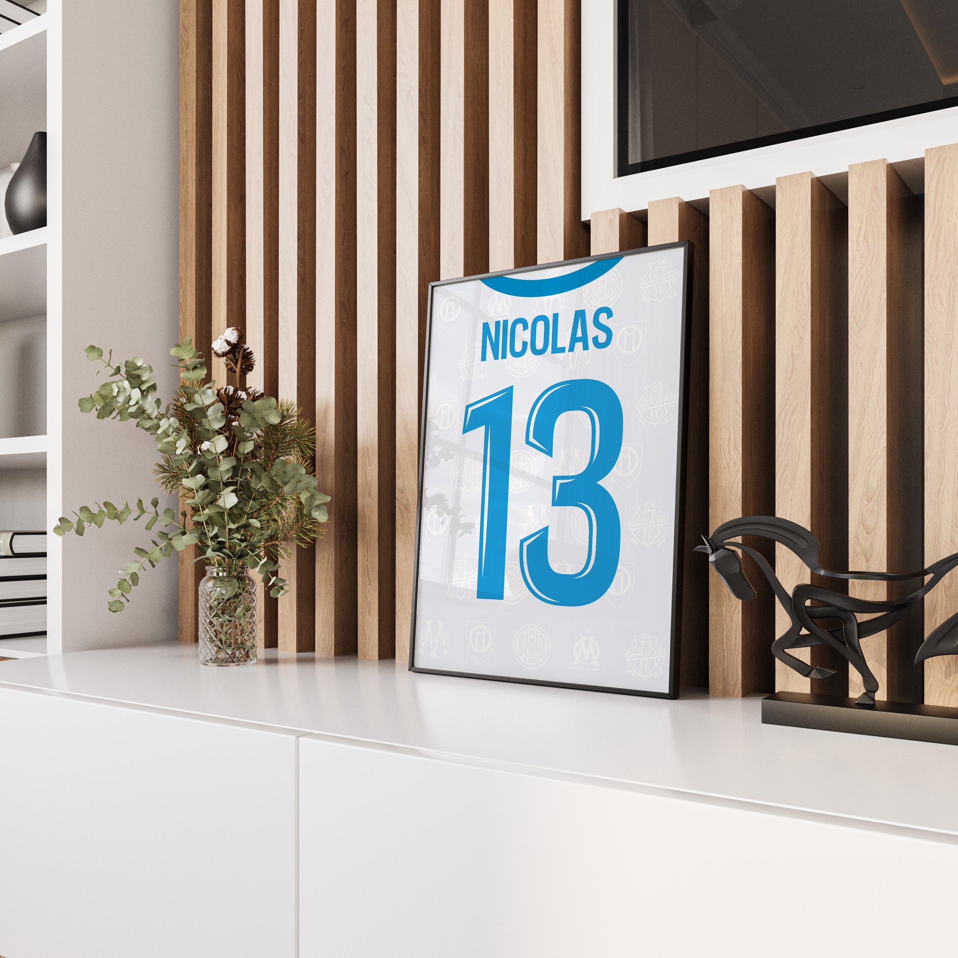 Affiche OM 25-26 Nicolas 13 panneau bois