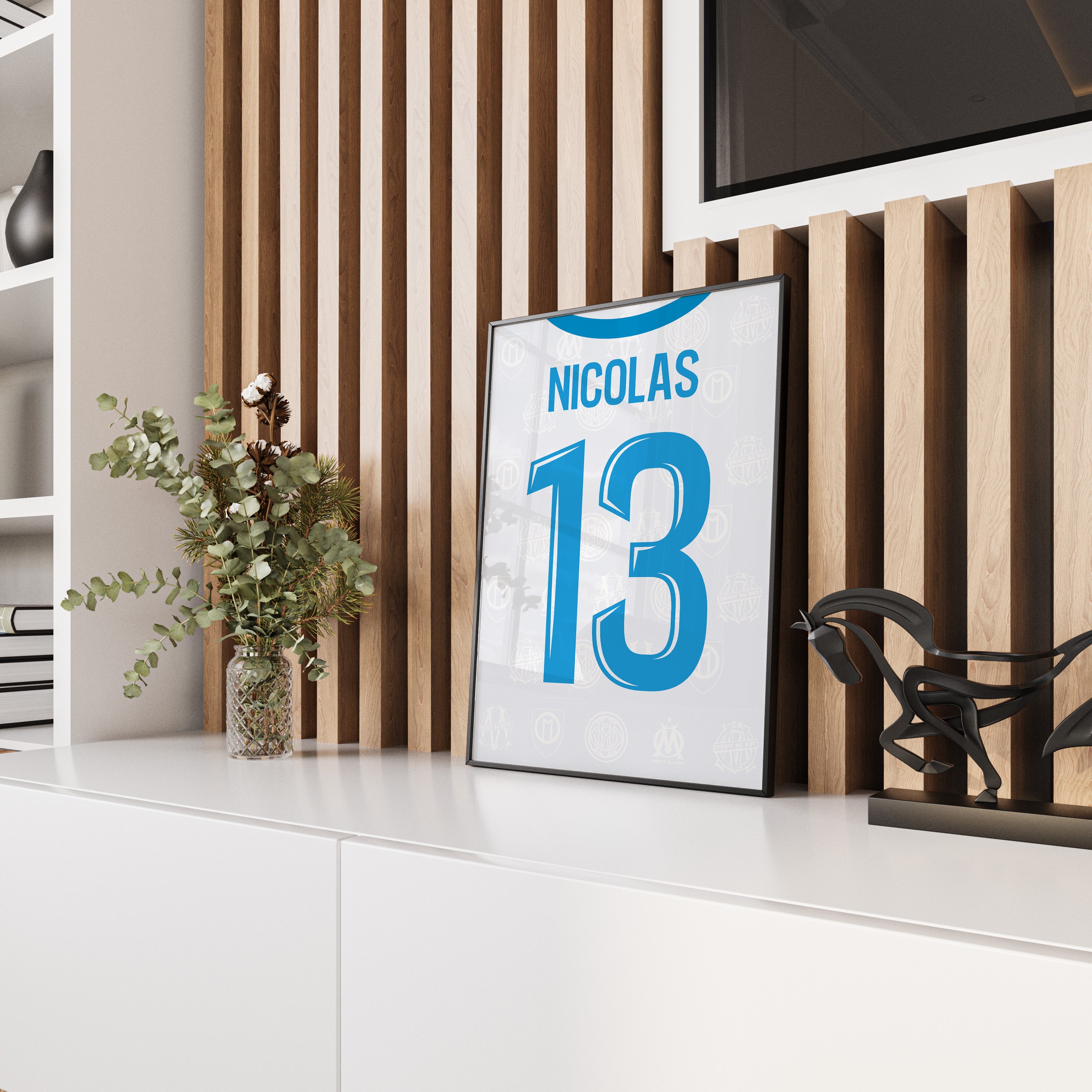 Affiche OM 25-26 Nicolas 13 panneau bois