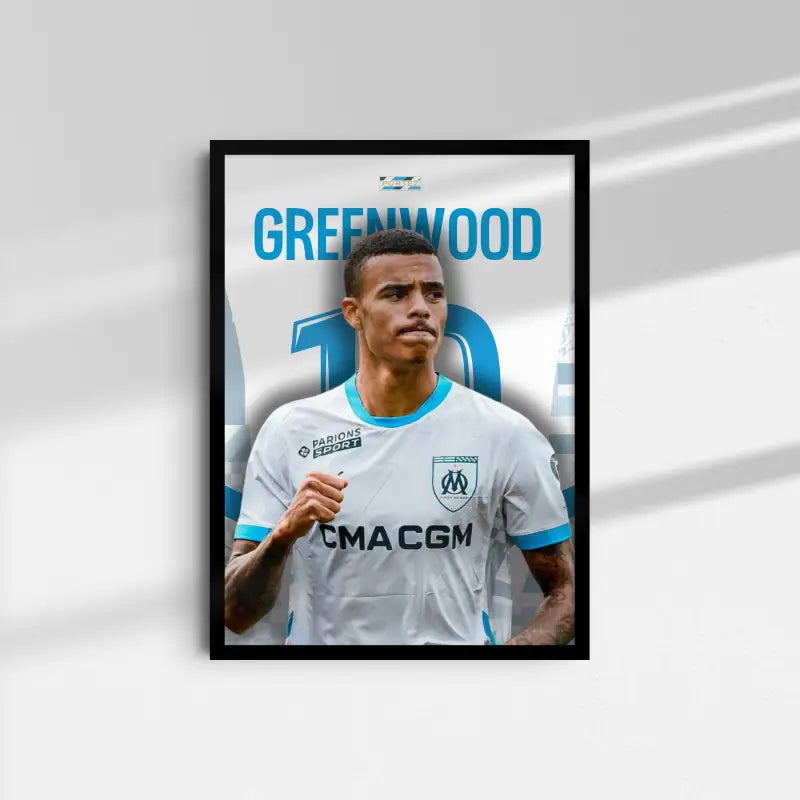 Affiche OM Greenwood fond blanc