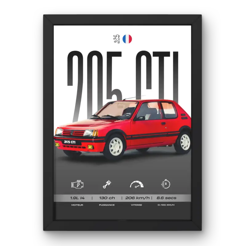 Affiche Peugeot 205 GTI