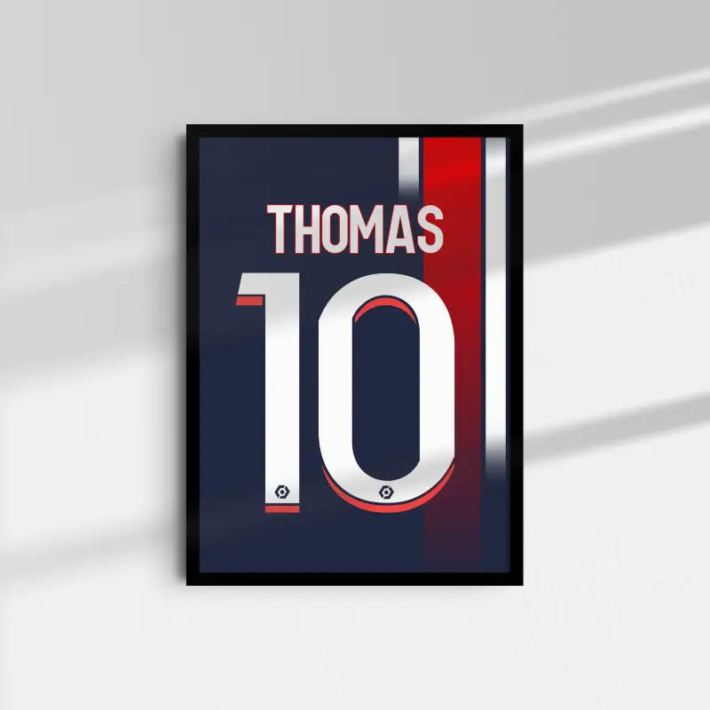Affiche PSG 23-24 Thomas 10 fond blanc