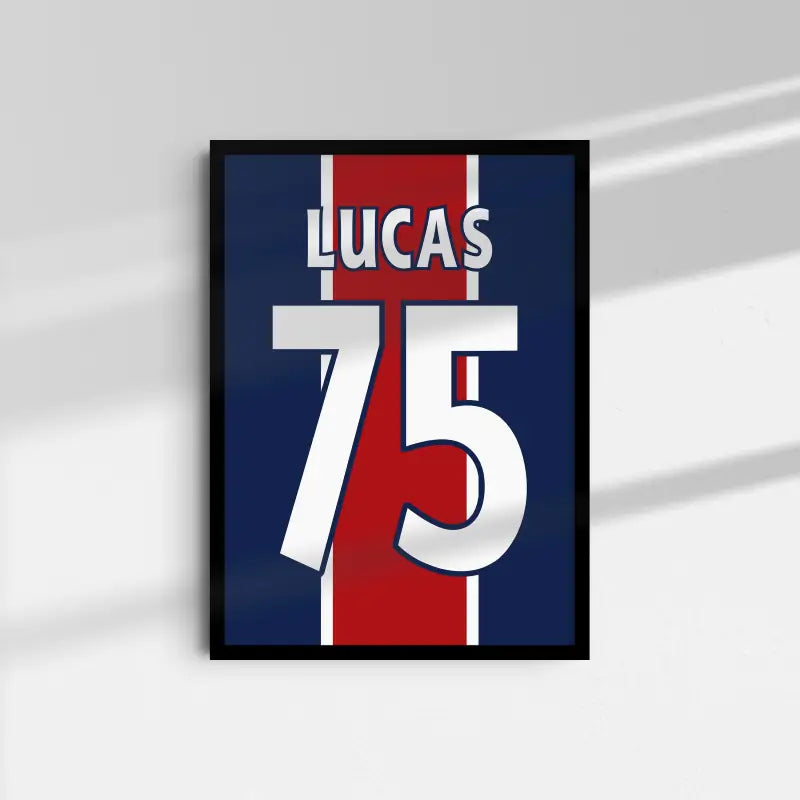 Affiche PSG 97-98 Lucas 75 fond blanc