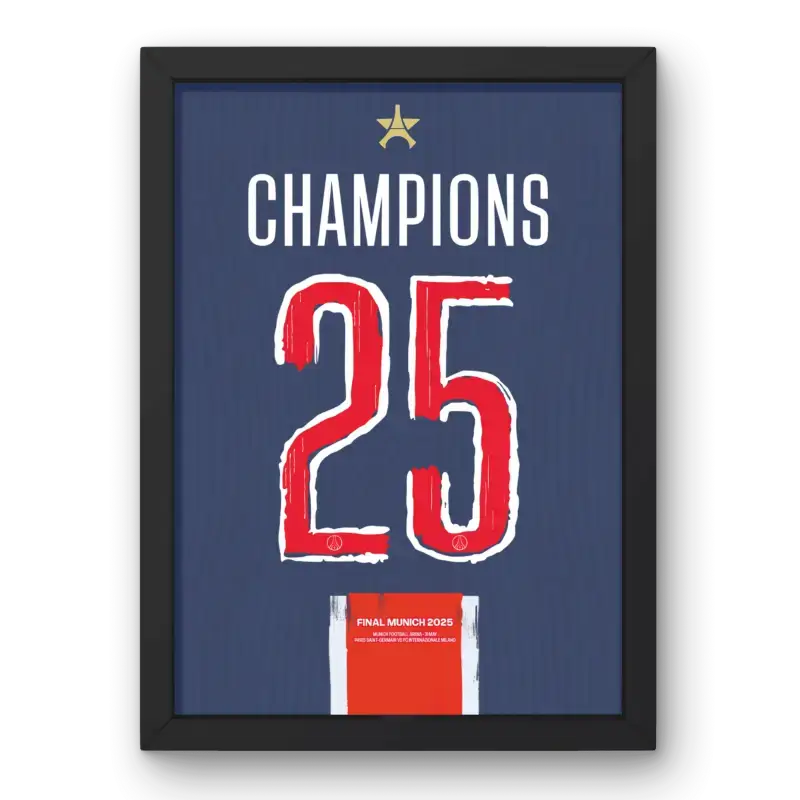 Affiche PSG Champions 25 vue principale