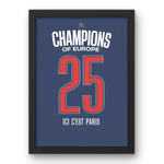 Affiche PSG Champions of Europe vue principale