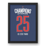 Affiche PSG Champions of Europe vue principale