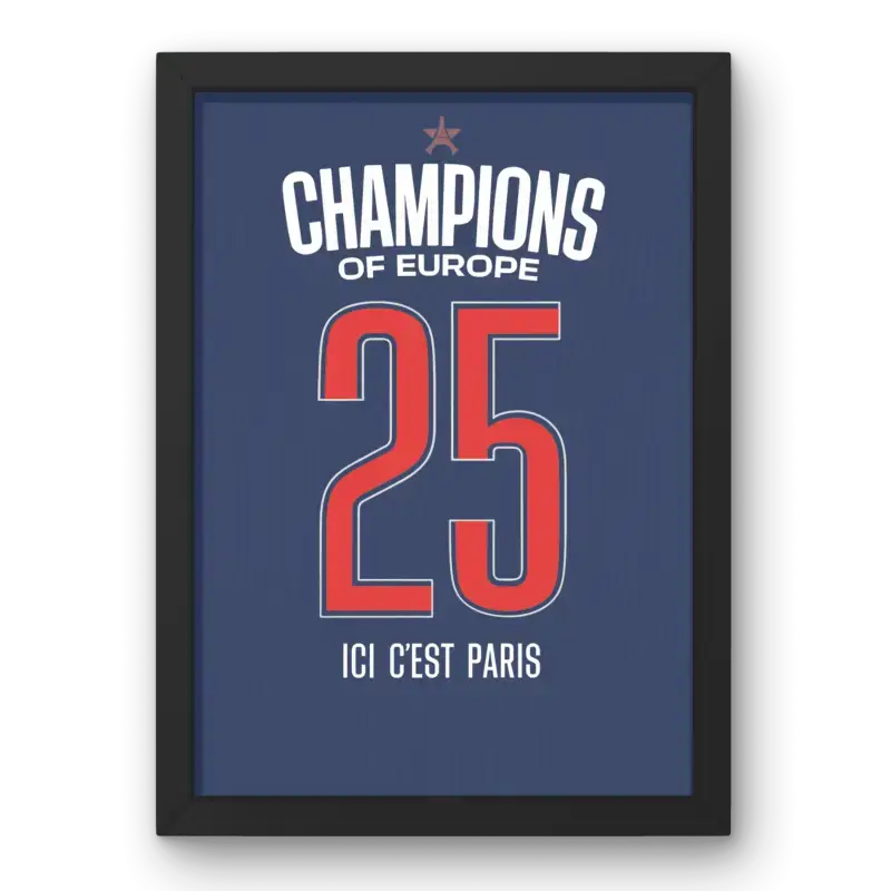 Affiche PSG Champions of Europe vue principale
