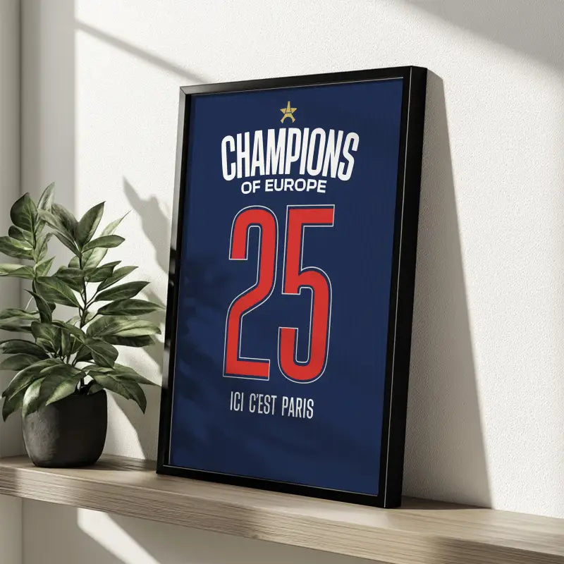Affiche PSG Champions Europe étagère
