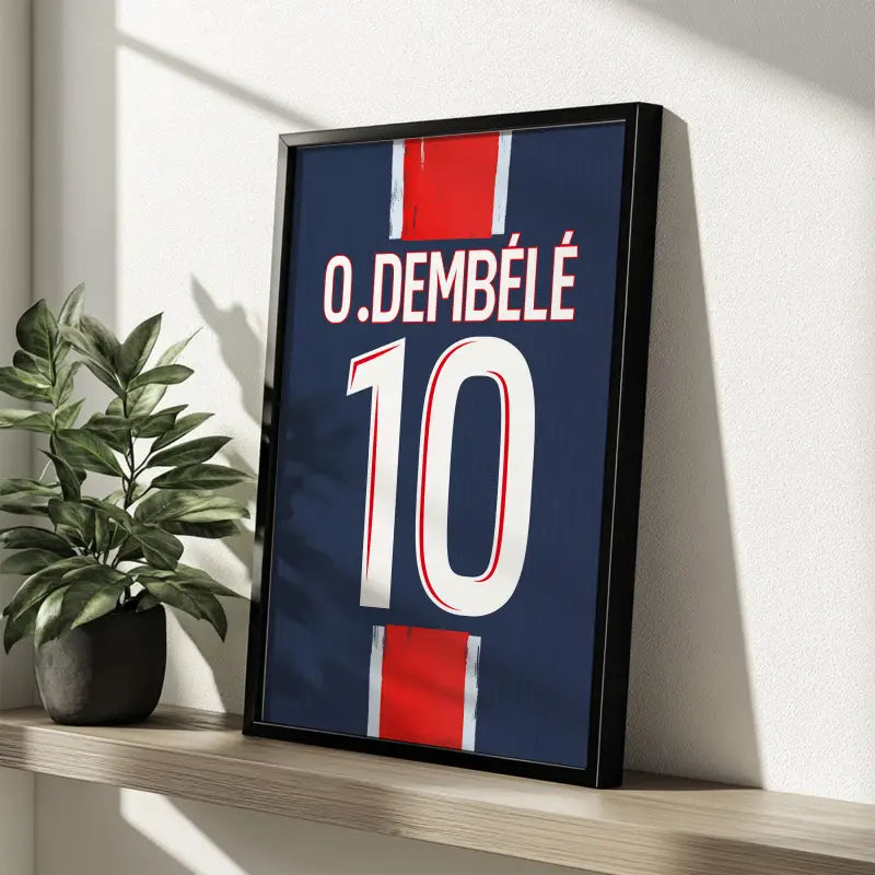 Affiche PSG O.Dembélé 10 flocage Ligue 1 étagère