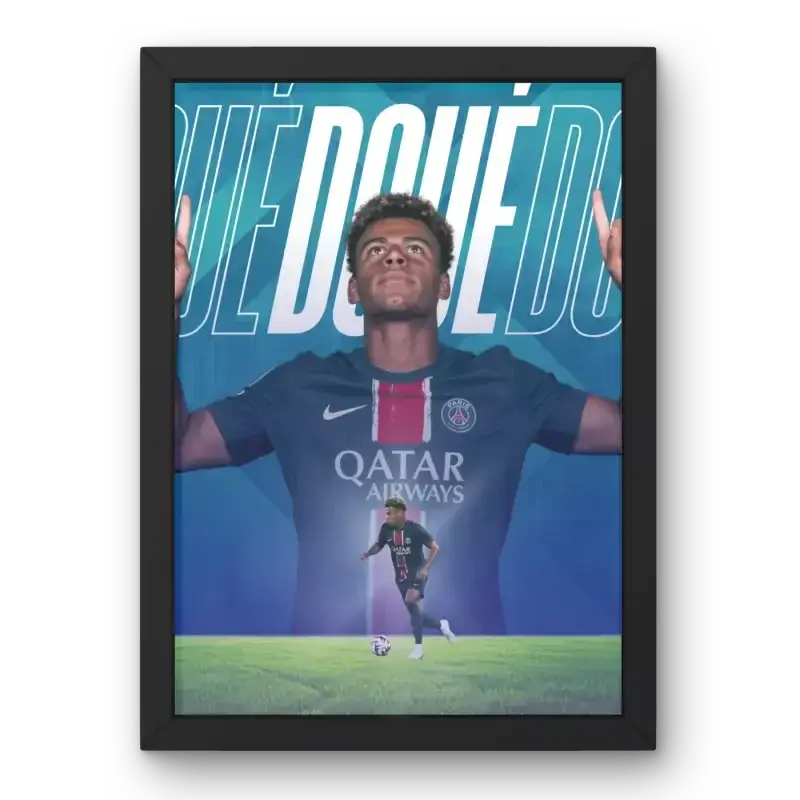Affiche PSG Désiré Doué édition joueur vue principale