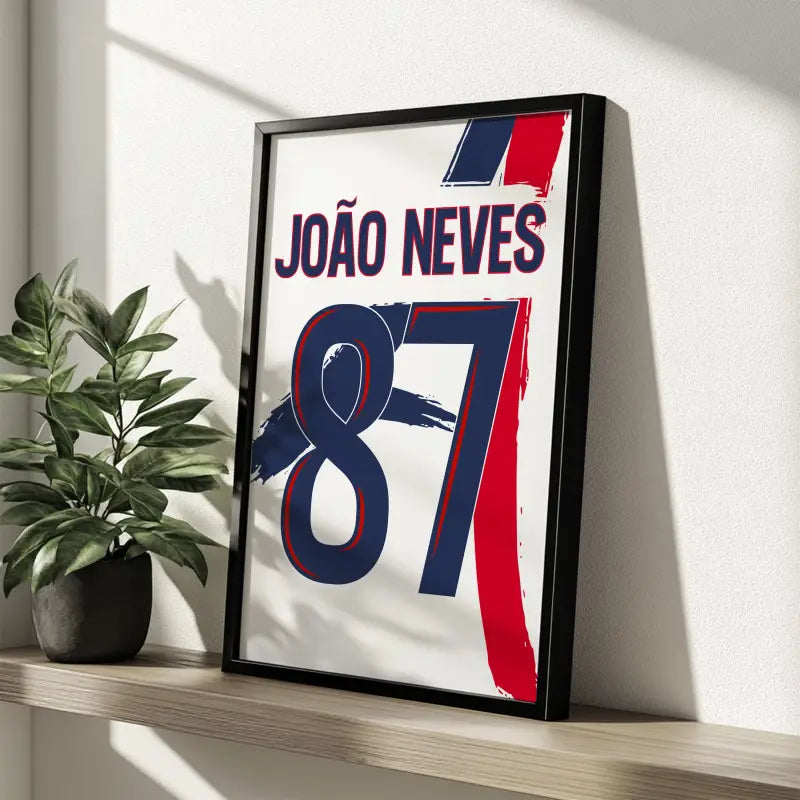 Affiche PSG EXT 24-26 João Neves 87 étagère