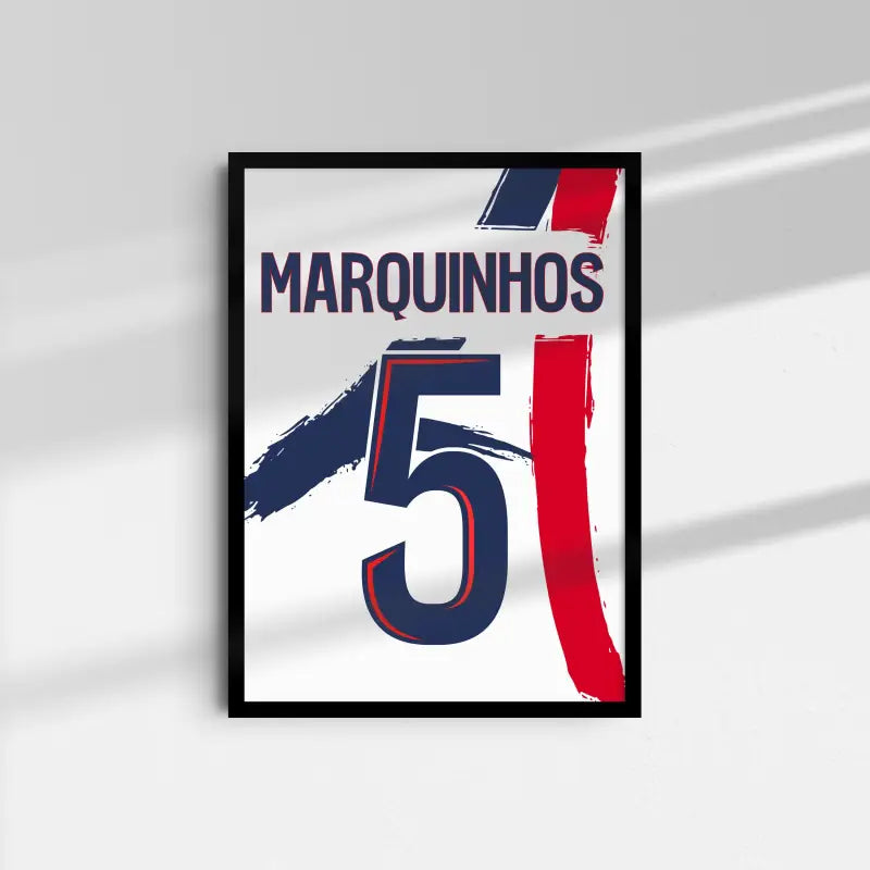 Affiche PSG EXT 24-26 Marquinhos 5 fond blanc