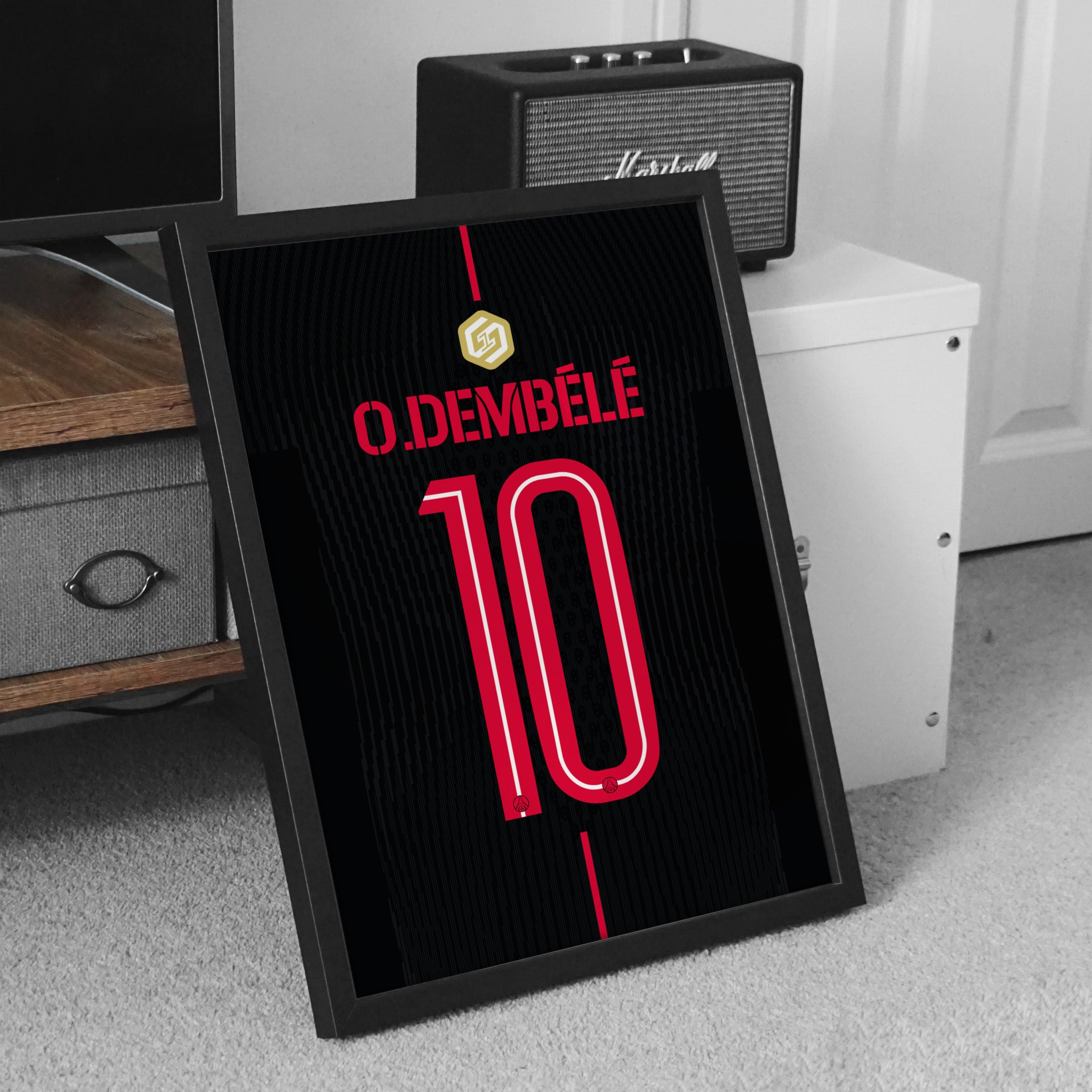 Affiche PSG Fourth 25-26 Dembélé 10 badge buteur meuble TV