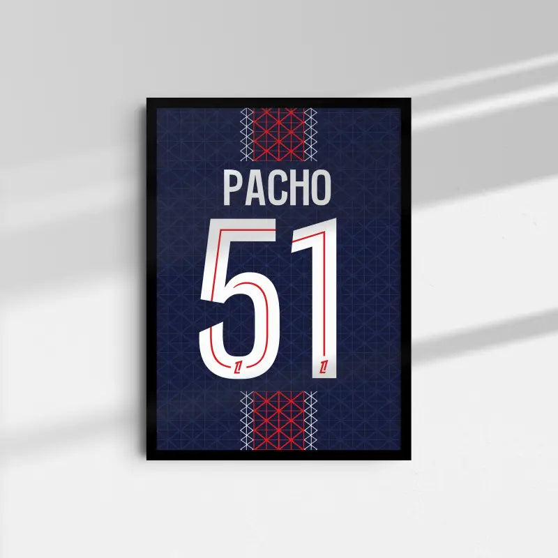 Affiche PSG Pacho 51 fond blanc