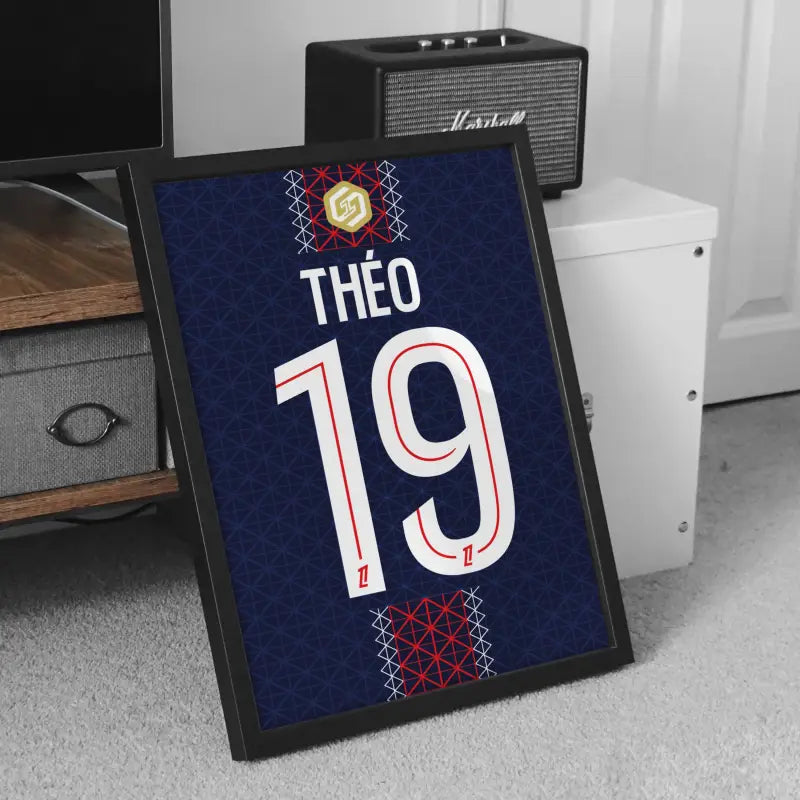 Affiche PSG Théo 19 badge buteur meuble TV
