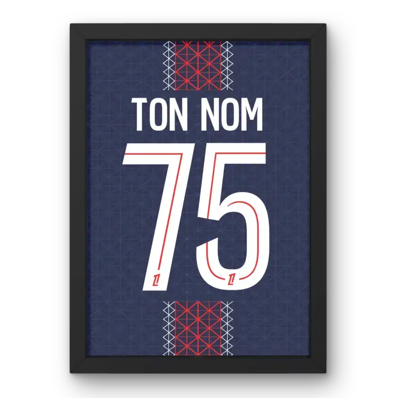 Affiche PSG personnalisée Ton Nom 75 vue principale