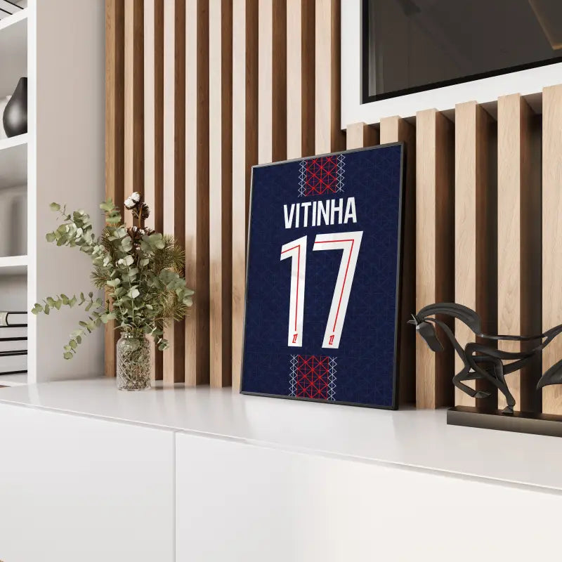 Affiche PSG Vitinha 17 panneau bois