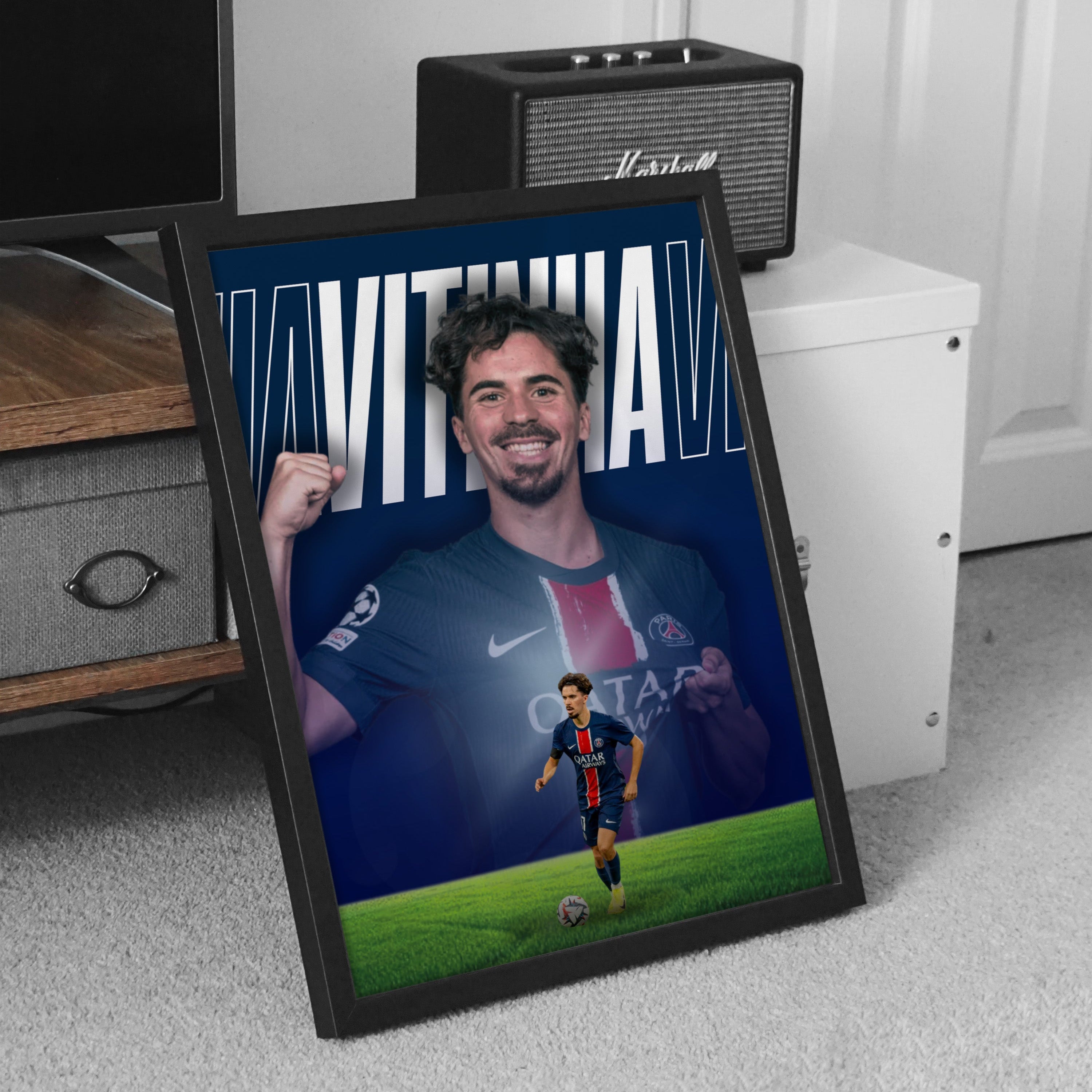 Affiche PSG Vitinha meuble TV