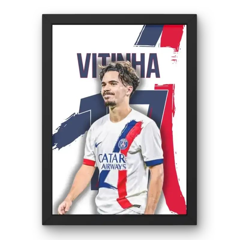 Affiche PSG Vitinha photo joueur vue principale