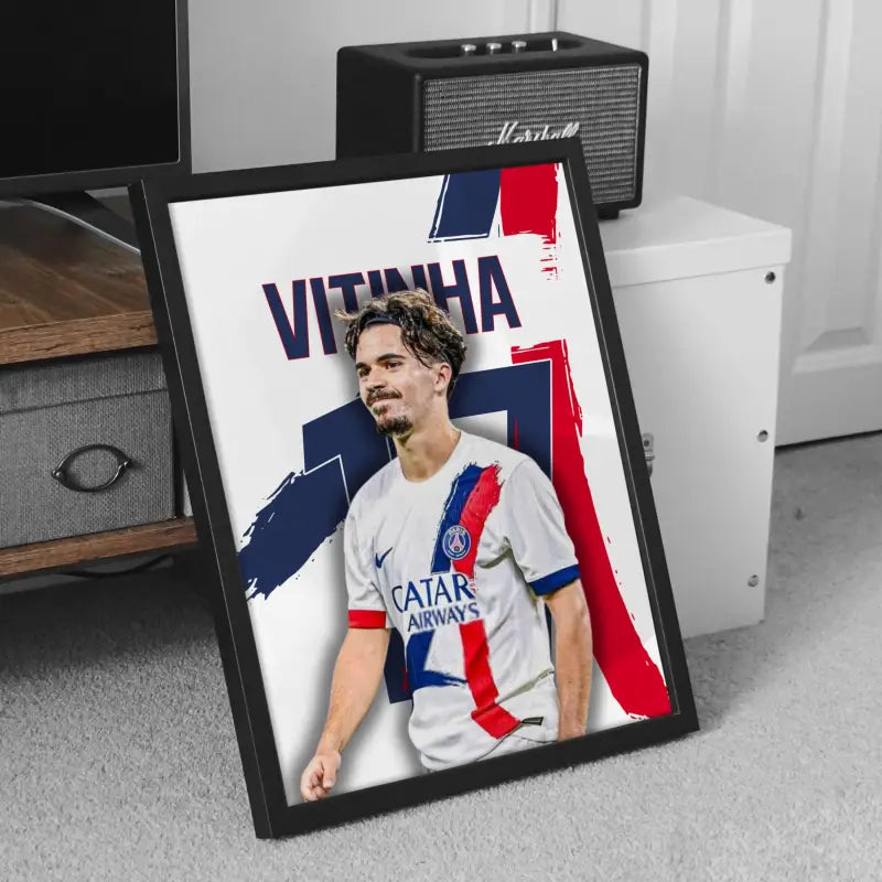 Affiche PSG Vitinha photo joueur meuble TV