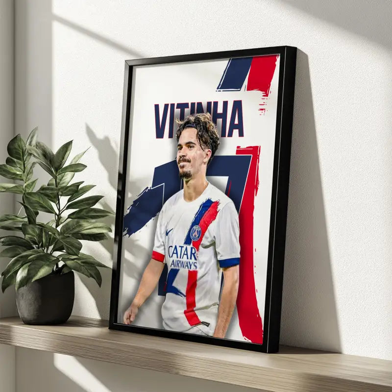 Affiche PSG Vitinha photo joueur étagère