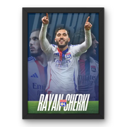 Cadre Rayan Cherki - Le Joyau de l’OL – Affiche encadrée personnalisée - Cadre Perso