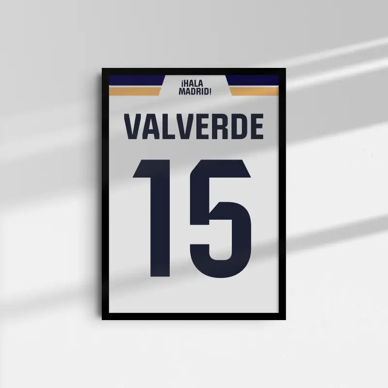 Affiche Real Madrid 23-24 Valverde 15 fond blanc
