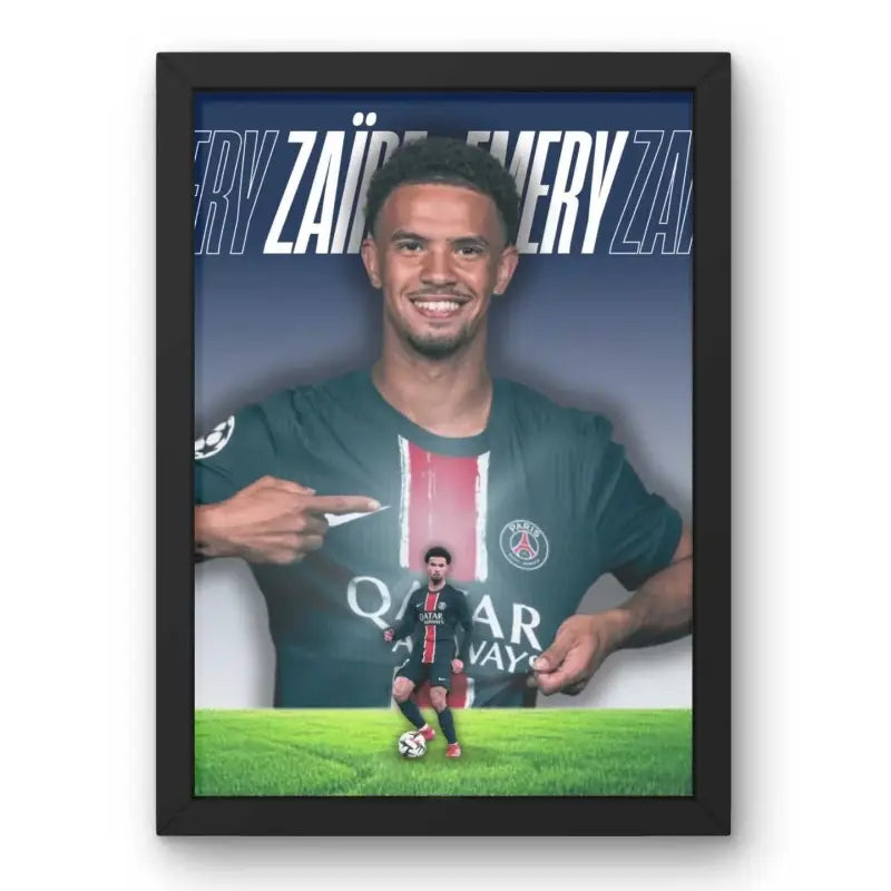 Cadre Zaïre-Emery - PSG – Affiche encadrée personnalisée - Cadre Perso