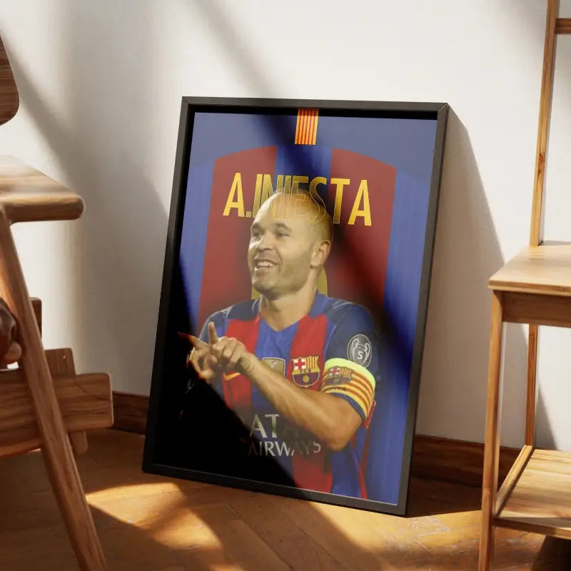 Cadre Andrés Iniesta - Maestro du FC Barcelone | Affiche Personnalisée | Cadre Perso