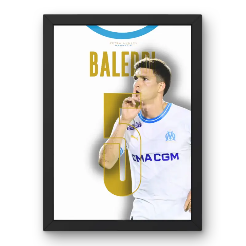 Cadre Balerdi OM | Affiche Joueur Olympique de Marseille | Cadre Perso