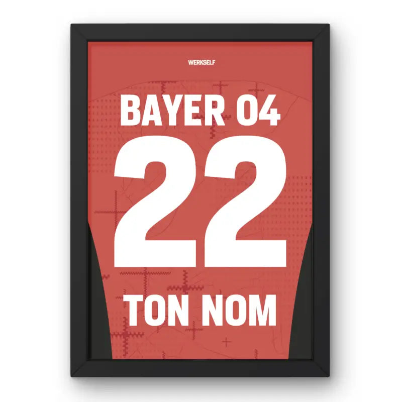 Cadre Bayer Leverkusen Domicile 2024-2025 ⚽ | Cadre Personnalisé Fan de Football | Cadre Perso