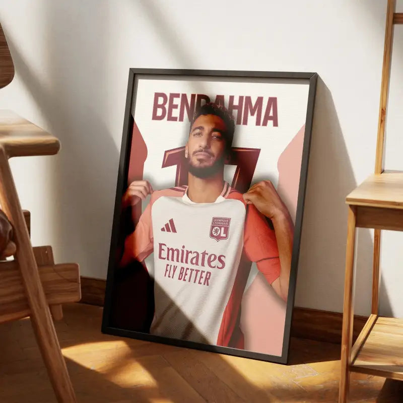 Cadre Benrahma OL | Affiche Joueur Olympique Lyonnais | Cadre Perso