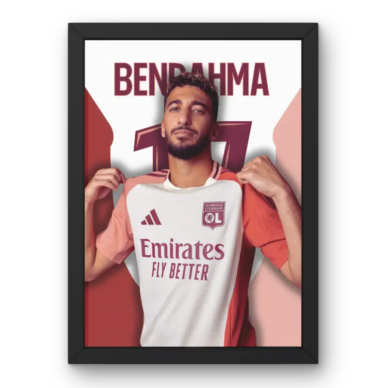 Cadre Benrahma OL | Affiche Joueur Olympique Lyonnais | Cadre Perso