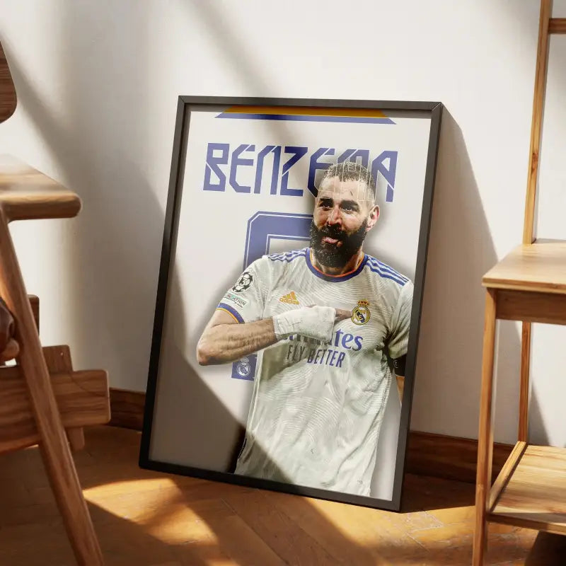 Cadre Benzema Real Madrid | Affiche Légende Merengue | Cadre Perso