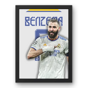 Cadre Benzema Real Madrid | Affiche Légende Merengue | Cadre Perso