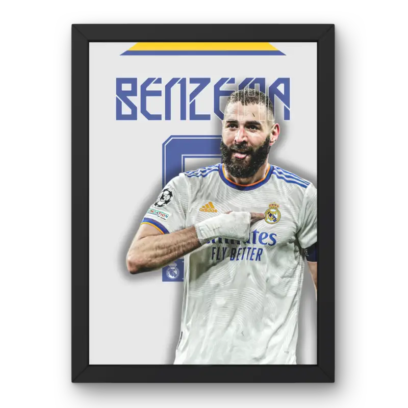 Cadre Benzema Real Madrid | Affiche Légende Merengue | Cadre Perso