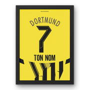 Cadre Dortmund Domicile Coupe 2024-2025 | Cadre Personnalisé Fan de Football | Cadre Perso