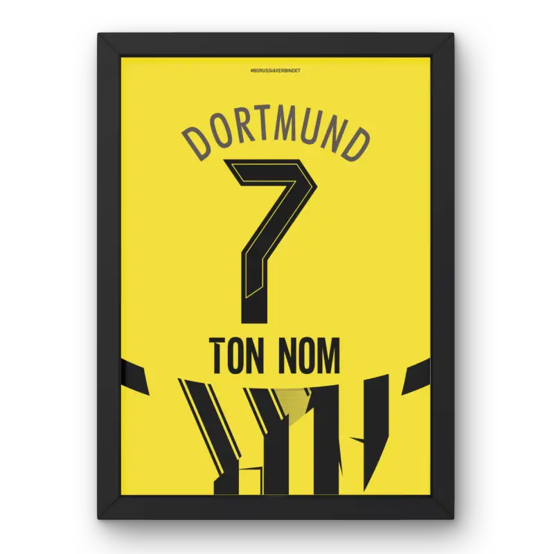 Cadre Dortmund Domicile Coupe 2024-2025 | Cadre Personnalisé Fan de Football | Cadre Perso